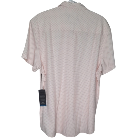NWT Kenneth Cole Mens Light Pink Short Sleeved Collared Shirt Size XL - Picture 8 of 8
